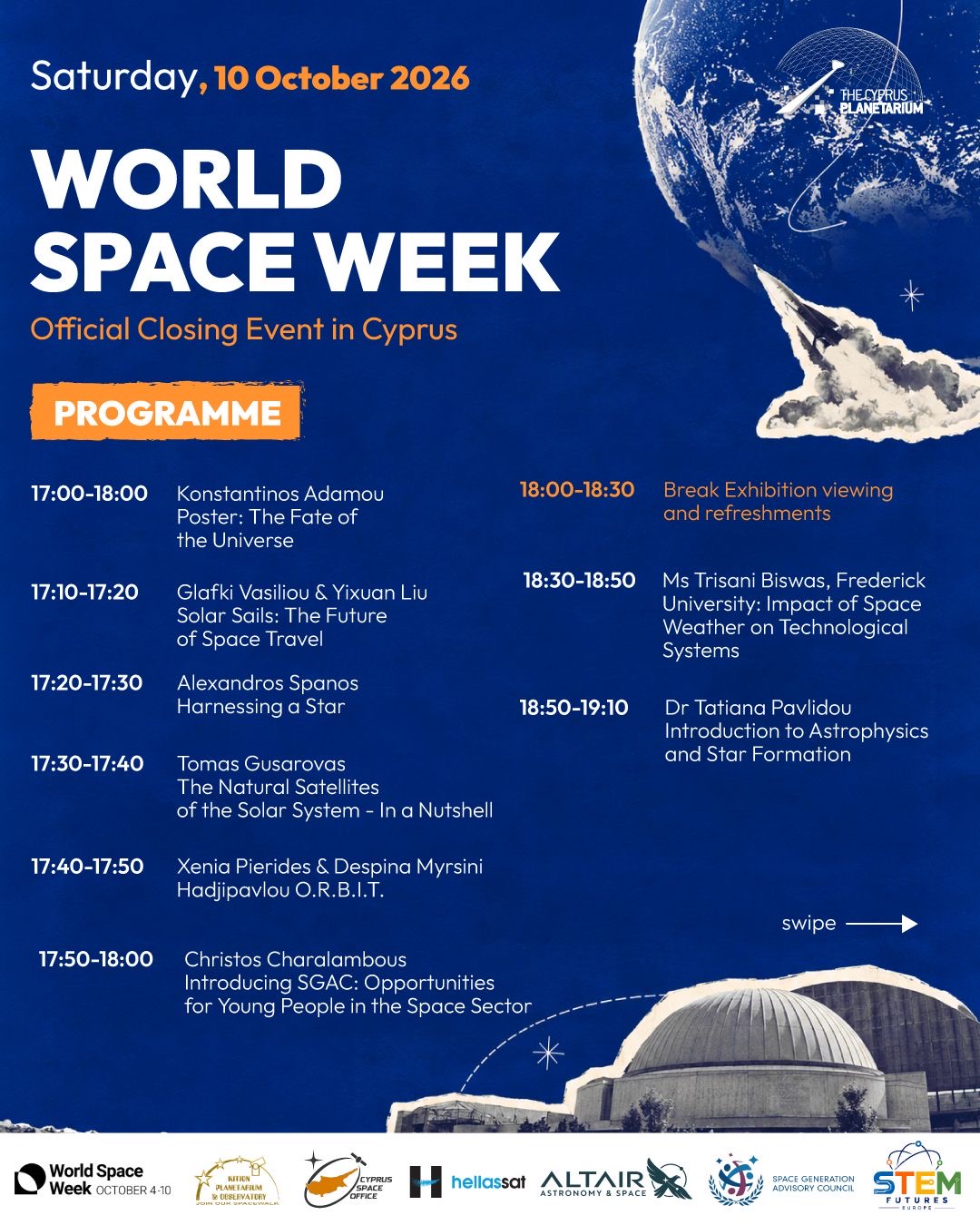 World Space Week 2026 – Cyprus Official Closing Event — official poster 1 of 2